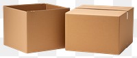 One open and one closed cardboard box simplicity carton white background.