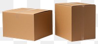 One open and one closed cardboard box simplicity carton white background.