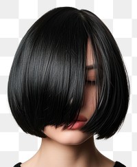 American young women black bob cut hair photography portrait fashion.