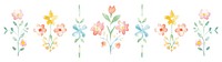 PNG Crosses with flowers as divider watercolor graphics pattern blossom.