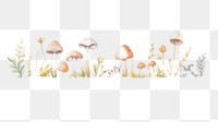 PNG Mushrooms with flowers as divider watercolor amanita fungus agaric.