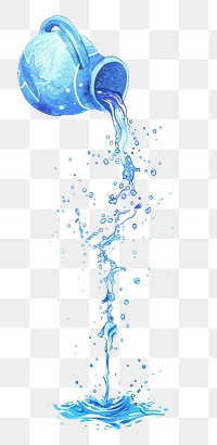 PNG Aquarius pouring white background splattered.