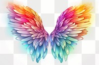 PNG Rainbow angel wing pattern white background lightweight.