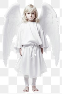 Little white guardian angel portrait child photo.