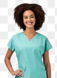 PNG Adult nurse white background turquoise.