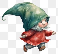 PNG Flat watercolor paint graphic gnome cute. 