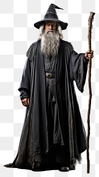 Handsome wizard costume adult white background. 