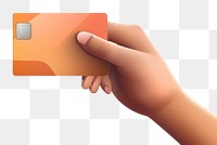 PNG Holding hand white background credit card. 