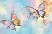 Colorful butterflies abstract  png paint texture overlay, transparent background