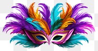 PNG Mardi gras feather mask carnival white background celebration. 