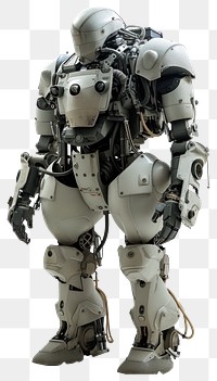 Combat robot white white background protection.