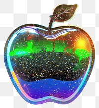 PNG Glitter apple flat sticker accessories accessory gemstone.