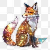 Glitter fox flat sticker wildlife animal mammal.