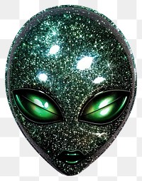 PNG Glitter green alien face accessories accessory gemstone.