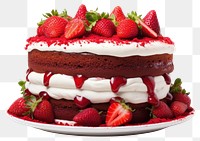 PNG Red velvet strwberry cake strawberry dessert fruit.