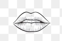 PNG Lips outline sketch drawing white white background.