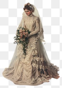 PNG  Vintage bridal elegance timeless beauty