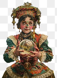 PNG  Colorful vintage fortune teller portrait