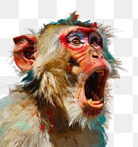 PNG  Colorful expressive monkey painting