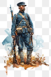 PNG  Vintage soldier watercolor art