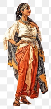 PNG  Traditional attire woman illustration