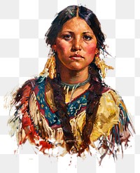 PNG  Native American woman portrait