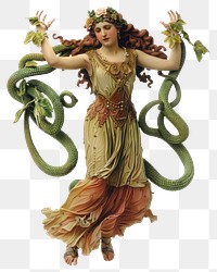 PNG  Mythical goddess with entwined serpents