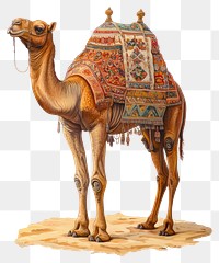 PNG  Colorful camel desert illustration