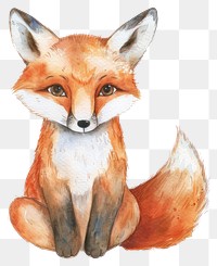 PNG Charming watercolor fox illustration