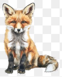 PNG Charming watercolor fox illustration