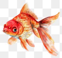 PNG  Vibrant goldfish watercolor illustration