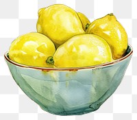 PNG  Fresh lemons in ceramic bowl