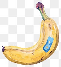 PNG  Colorful watercolor banana illustration