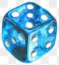 PNG  Celestial-themed blue dice illustration