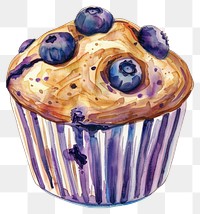 PNG  Delicious blueberry muffin illustration