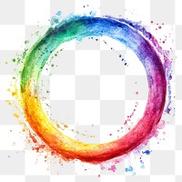 PNG Watercolor rainbow circle art colors illustration.