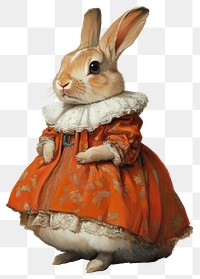 PNG A Netherland Dwarf rabbit wearing with Las Meninas animal painting bunny.