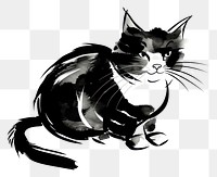 PNG Japanese calligraphy cat stencil animal mammal.