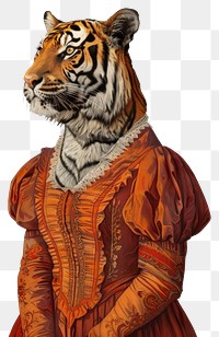 PNG Animal tiger human dress.