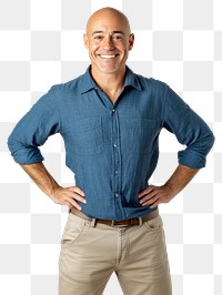 PNG Happy handsome bald man shirt photo background.