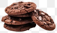 PNG Dark chocolate soft cookies dessert food white background. 