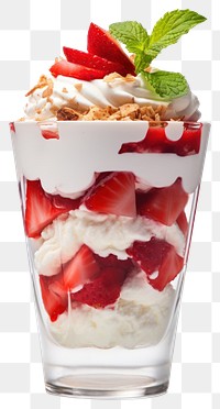 PNG Strawberry parfait dessert sundae cream. 