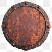 PNG Medieval realistic metal shield rust rusted round.