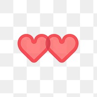 PNG Overlapping hearts love symbol