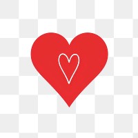 PNG Red heart with white outline