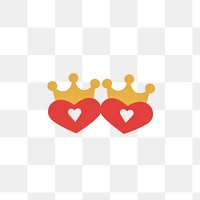 PNG Royal hearts with golden crowns