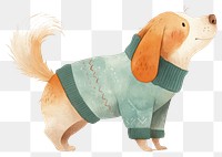 PNG Adorable dog wearing cozy sweater