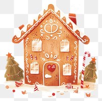 PNG Whimsical gingerbread house illustration