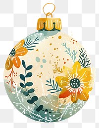 PNG Floral Christmas ornament illustration