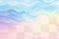 Colorful abstract watercolor waves png paint texture overlay, transparent background